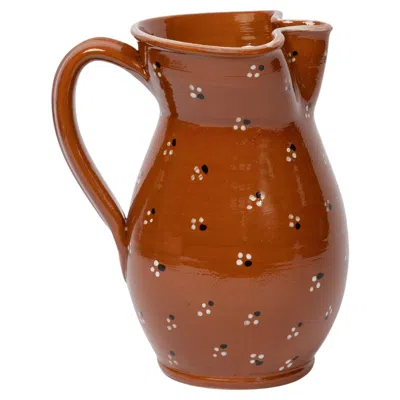 Pre-owned Louise Roe Dotty Jug In Terracotta, Ceramics In Brown