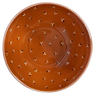 Pre-owned Louise Roe Dotty Large Bowl In Terracotta, Ceramics In Brown