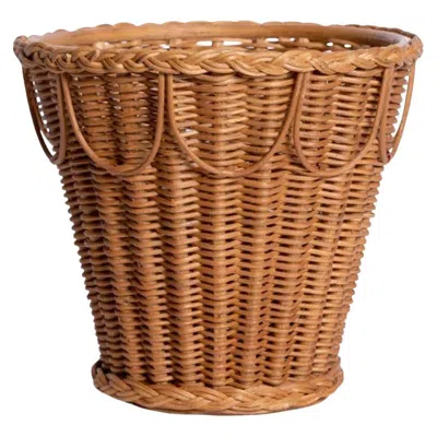 Pre-owned Louise Roe (english) Pinet Pot, Natural Honey Rattan, Small, Modern, Rustic Accessory By Louise Roe In Brown