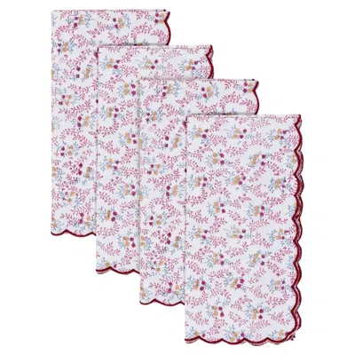 Pre-owned Louise Roe Little Flower Napkins (set Of 4) In Gray