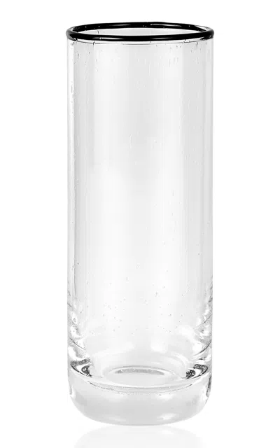 Louise Roe - S.r. Bubble Glass Black Rim; Drinking Tall - Clear