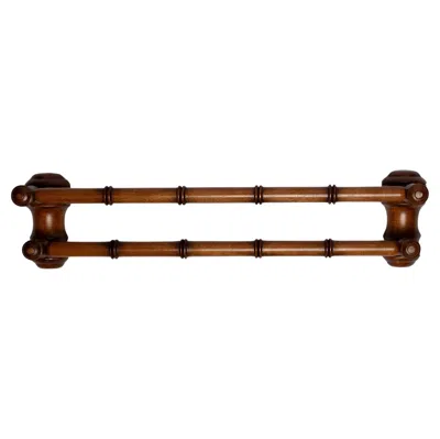 Pre-owned Louise Roe Towel Rail, Faux-bamboo, Dark Mahogany Wood In Brown