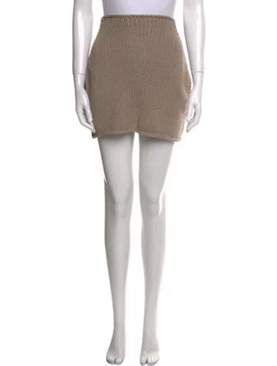 Pre-owned Louiza Babouryan Merino Wool Mini Skirt In Neutral