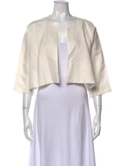 Pre-owned Louiza Babouryan Open Front Sweater In Neutral