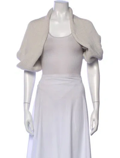 Pre-owned Louiza Babouryan Open Front Sweater In Neutral