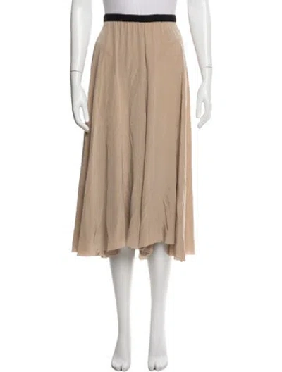 Pre-owned Louiza Babouryan Silk Midi Length Skirt In Neutral
