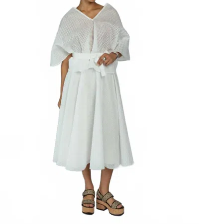 Louiza Babouryan Textured Origami Skirt In White