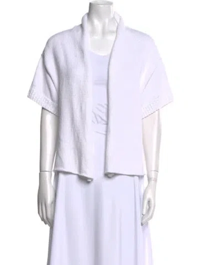 Pre-owned Louiza Babouryan V-neck Sweater In White