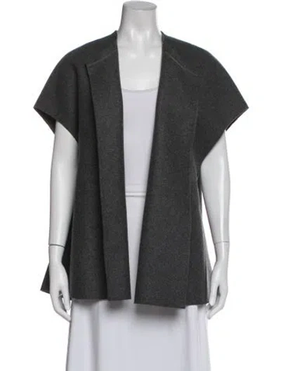 Pre-owned Louiza Babouryan Wool Cape In Gray