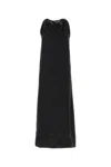 Loulou Studio Satin Morene Dress Keyhole Neckline