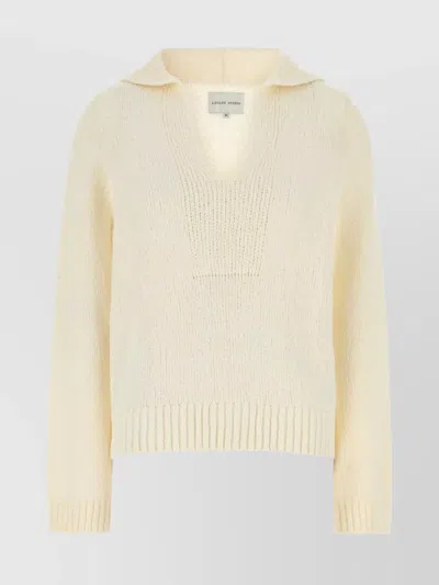 LOULOU STUDIO BAHIA V-NECK SWEATER LONG SLEEVES