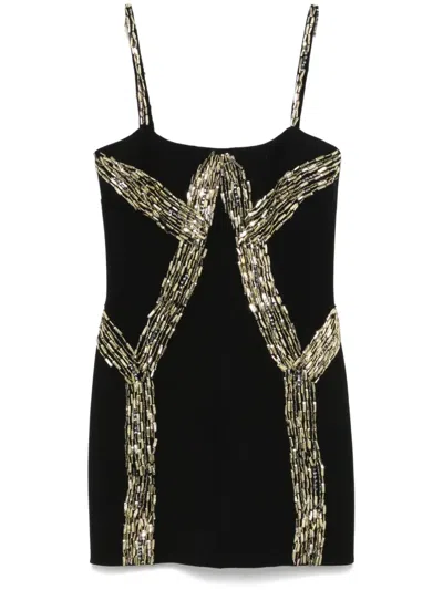 Loulou Studio Bead-embellished Mini Dress In Black