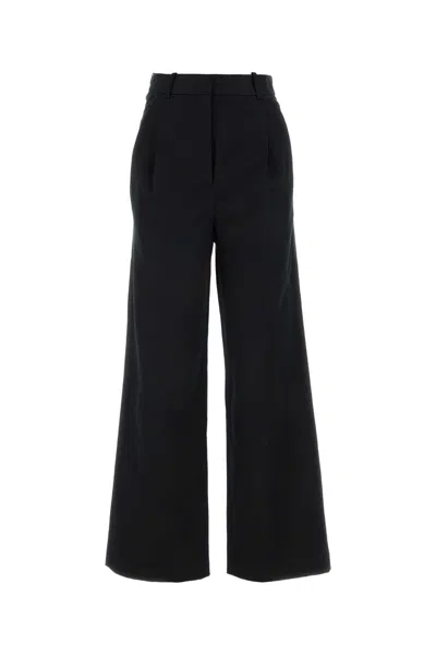 Loulou Studio Loulou Black Cotton Blend Idai Palazzo Pant
