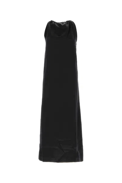 Loulou Black Satin Morene Dress