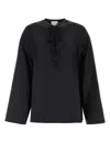 Loulou Studio Silk Blouse With 3/4 Sleeves And Tie Detail