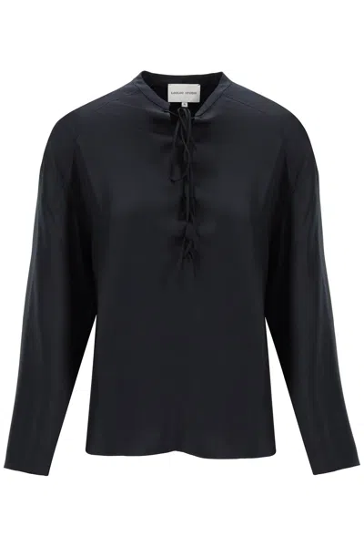 Loulou Studio Loulou Black Silk Zamia Blouse