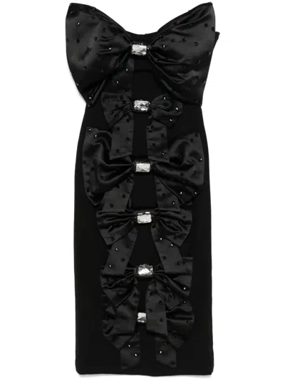Loulou Studio Bow-embellished Midi Dress In Black