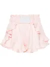 Loulou Studio Cotton Ruffled Shorts In Pink