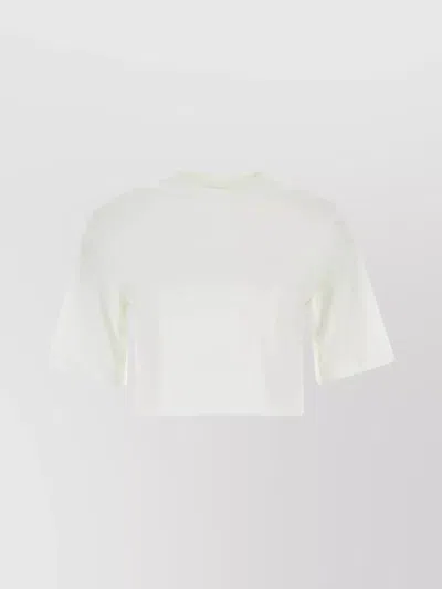 Loulou Cropped Pima Cotton T-shirt In White