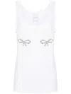 Loulou Studio Crystal-bows Tank Top In White