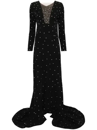 Loulou Studio Crystal-embellished Maxi Dress In Black