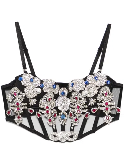 Loulou Studio Crystal-embellsihed Corset In Black