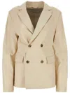 Loulou Studio Loulou Ivory Leather Davao Blazer In 中性色