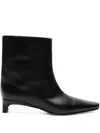 Loulou De Saison 35mm Celine Lds Leather Pointed-toe Ankle Boots In Black