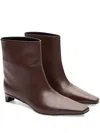 Loulou De Saison 35mm Celine Lds Leather Pointed-toe Ankle Boots In Brown