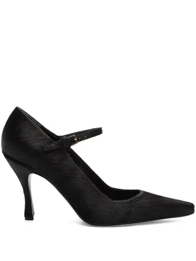 Loulou De Saison 85mm Kabel Pony-effect Leather Pumps In Black