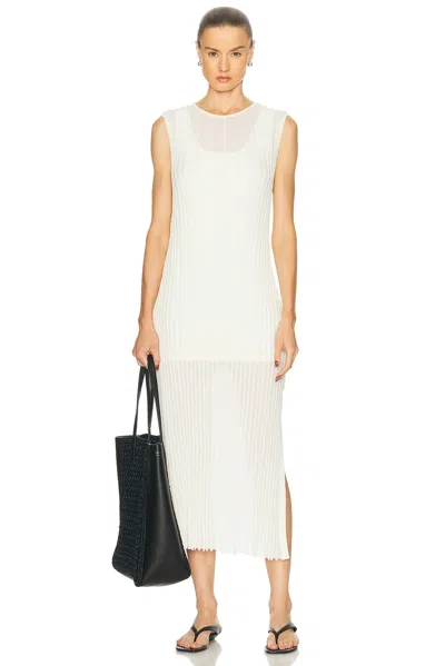 Loulou De Saison Ada Sleeveless Long Knit Dress In White