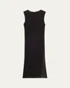 Loulou De Saison Ada Sleeveless Rib Knit Maxi Dress In Black