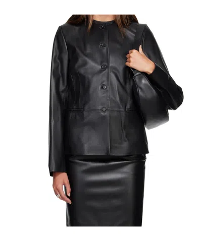 Loulou De Saison Adea Leather Jacket In Black