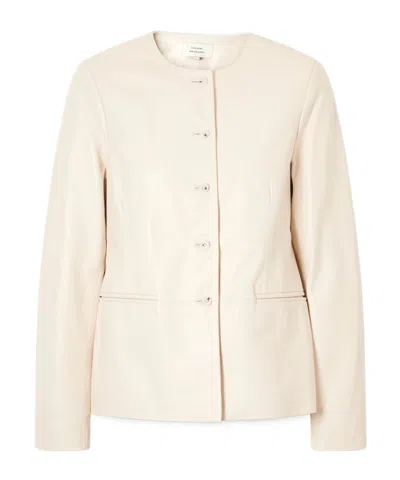 Loulou De Saison Adea Leather Jacket In Neutral