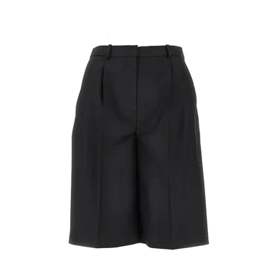 Loulou De Saison 'adler' Virgin Wool Bermuda In Black
