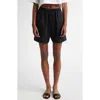 Loulou De Saison Adonia Elasticated-waistband Shorts In Black