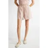 Loulou De Saison Adonia Elastic Wasit Linen & Silk Shorts In Petal Rose