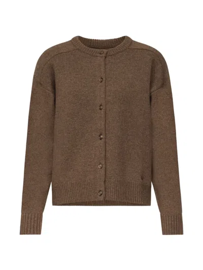 Loulou De Saison Aidar Crew-neck Button-up Cardigan In Brown