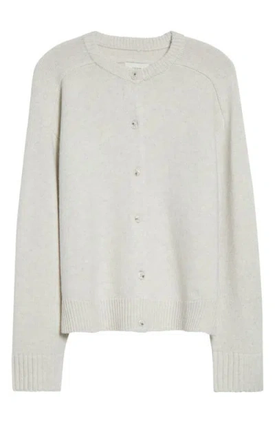 Loulou De Saison Aidar Crop Wool & Cashmere Crewneck Cardigan In Gray