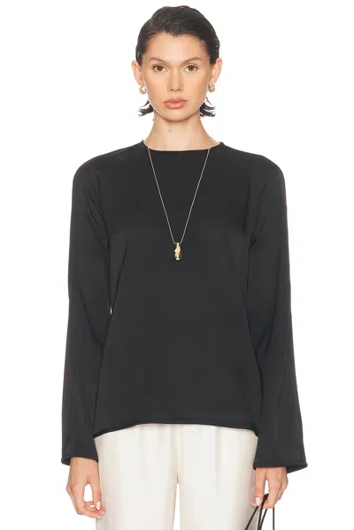 Loulou De Saison Aiza Long Sleeve Blouse In Black