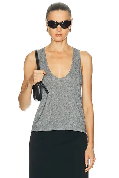 Loulou De Saison Albia U-collar Tank Top In Anthracite Melange
