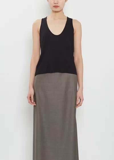 Loulou De Saison Albia Wool Blend Tank Top In Black