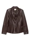 Loulou De Saison Aldo Three-button Leather Jacket In Brown