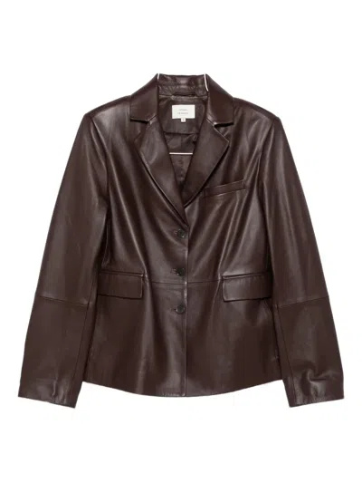 Loulou De Saison Aldo Three-button Leather Jacket In Brown