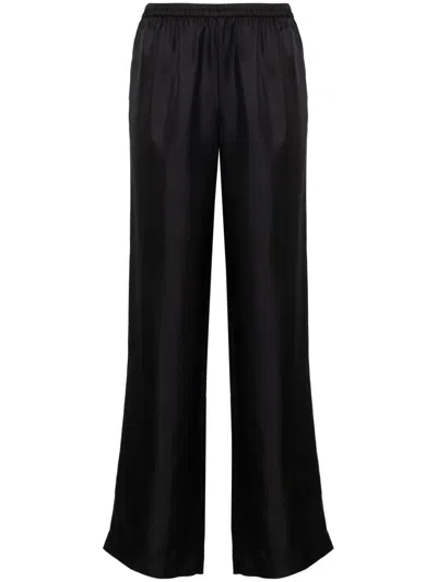 Loulou De Saison Alera Elastic-waist Wide-leg Pants In Black