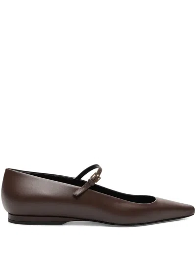 Loulou De Saison Alice Pointed-toe Ballet Flats In Brown