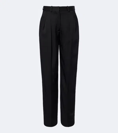 Loulou De Saison Alio Lds Pleated Straight Pants In Black