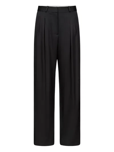 Loulou De Saison Alio Pleated Trousers In Black