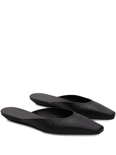 Loulou De Saison Alix Square-toe Mules In Black