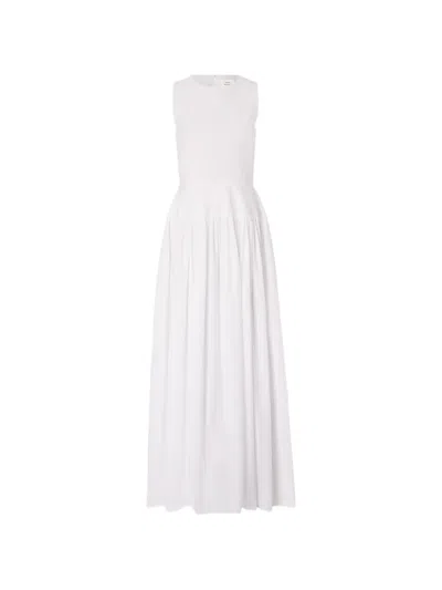 Loulou De Saison Ama Cotton Poplin Maxi Dress In White